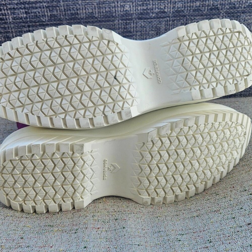Converse Unisex Shoes Platform Sneaker Plum Canvas Lace Up Shoes Size 9.5M 11.5W - Picture 10 of 12